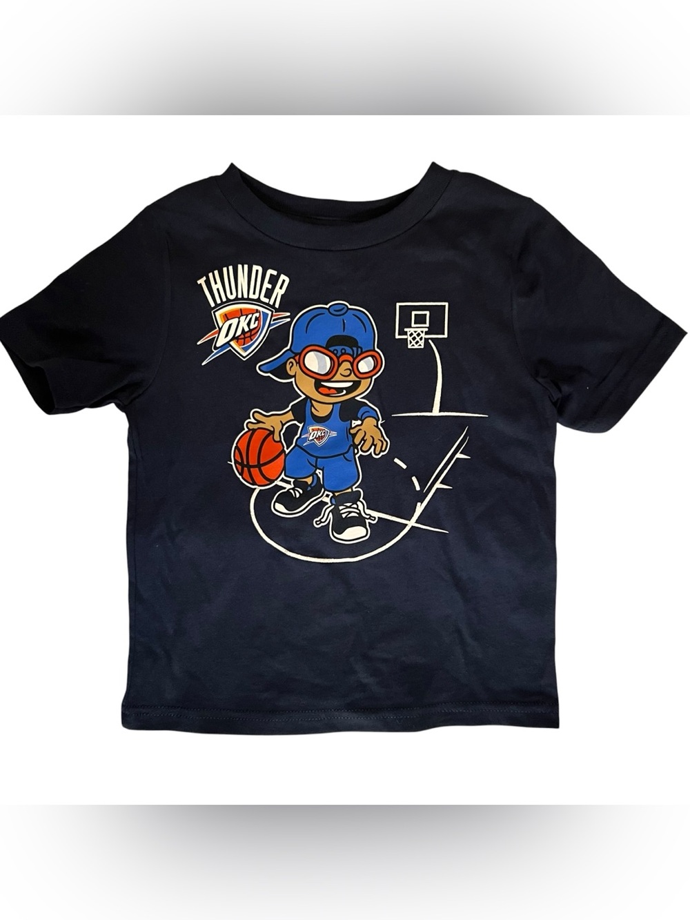 NBA Oklahoma City Thunder Youth Graphic T-Shirt Navy Blue Size 10/12 NWT